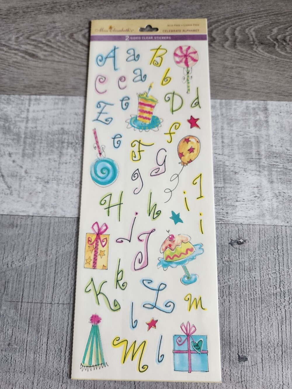 Miss Elizabeth's Stickers Birthday Party Celebrate Alphabet Scrapbook NEW #47